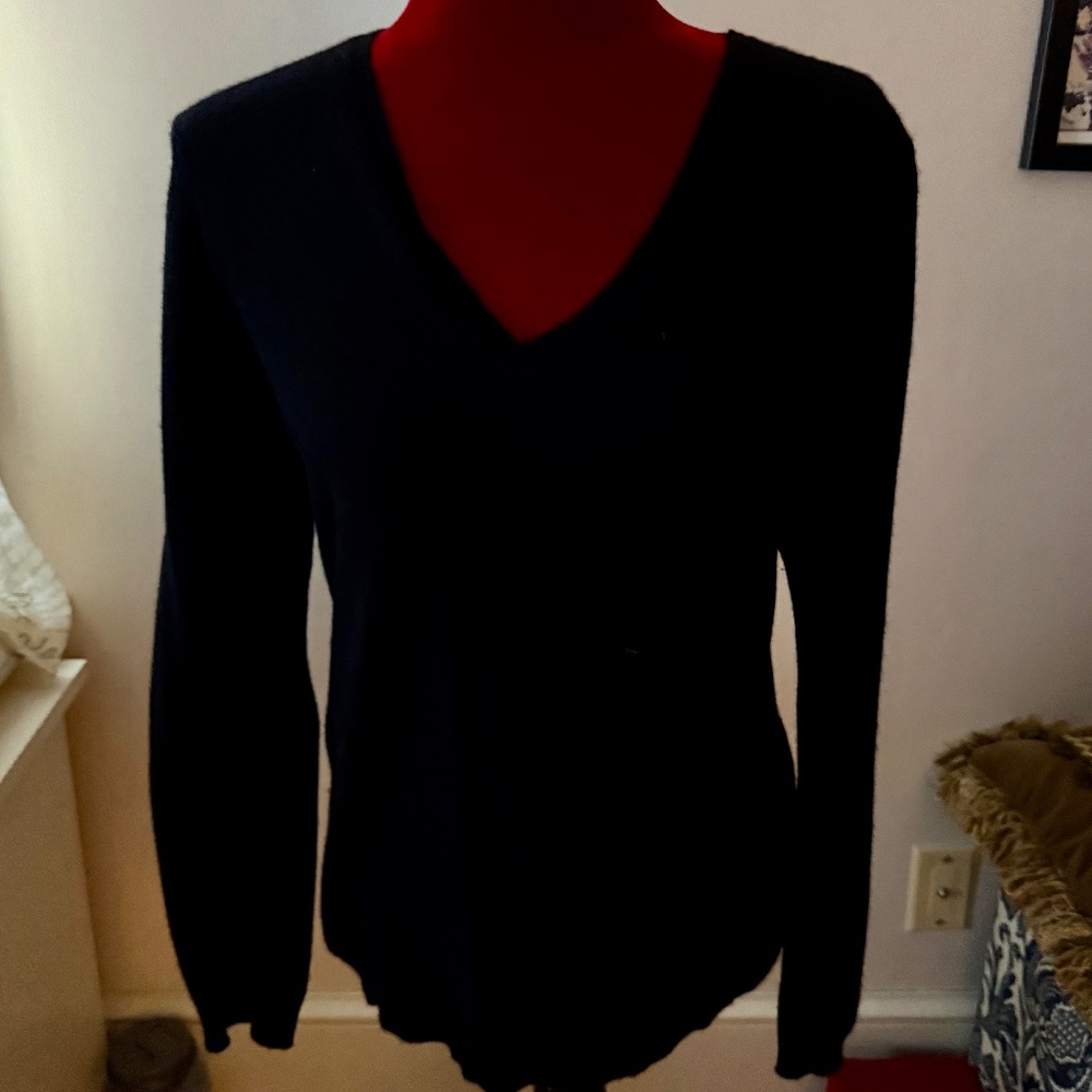 Charter Club Womens Black Cashmere Long Sleeve Pullover Sweater Size Medium